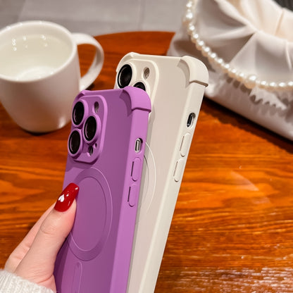 For iPhone 15 Pro Four Corner Shockproof Skin Feel MagSafe Magnetic Phone Case(Pink) - iPhone 15 Pro Cases by buy2fix | Online Shopping UK | buy2fix