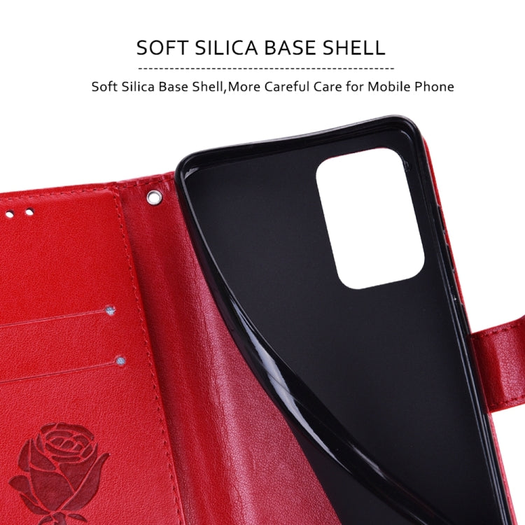 For Xiaomi Redmi Note 13 Pro 5G / Poco X6 Rose Embossed Flip PU Leather Phone Case(Red) - Xiaomi Cases by buy2fix | Online Shopping UK | buy2fix
