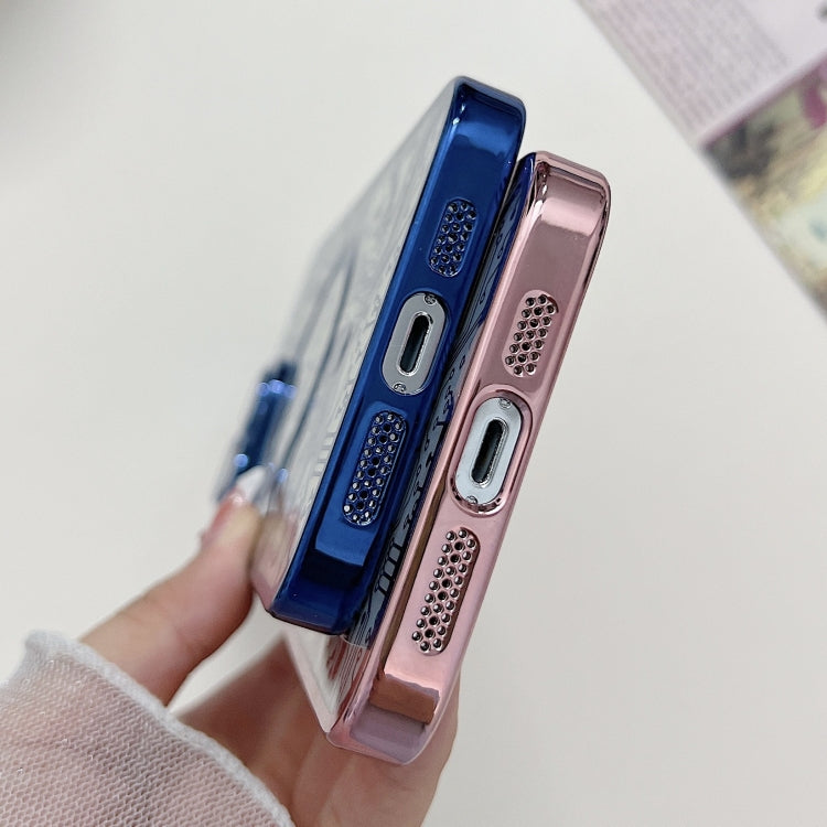 For iPhone 12 Electroplated Circuit Board Pattern MagSafe Phone Case(Pink) by buy2fix