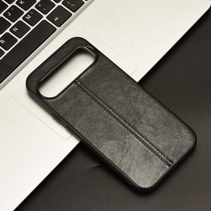 For Google Pixel 9 Pro XL Cow Pattern Sewing Back Cover Phone Case(Black) by buy2fix