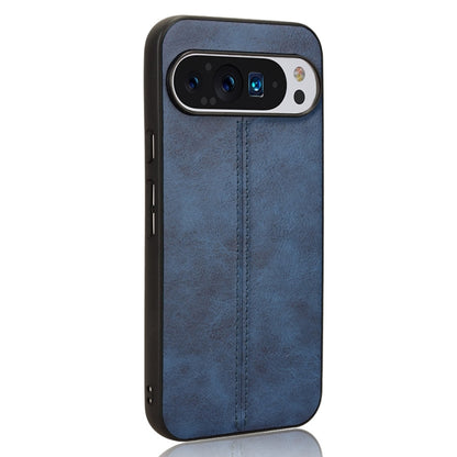 For Google Pixel 9 Pro XL Cow Pattern Sewing Back Cover Phone Case(Blue) by buy2fix