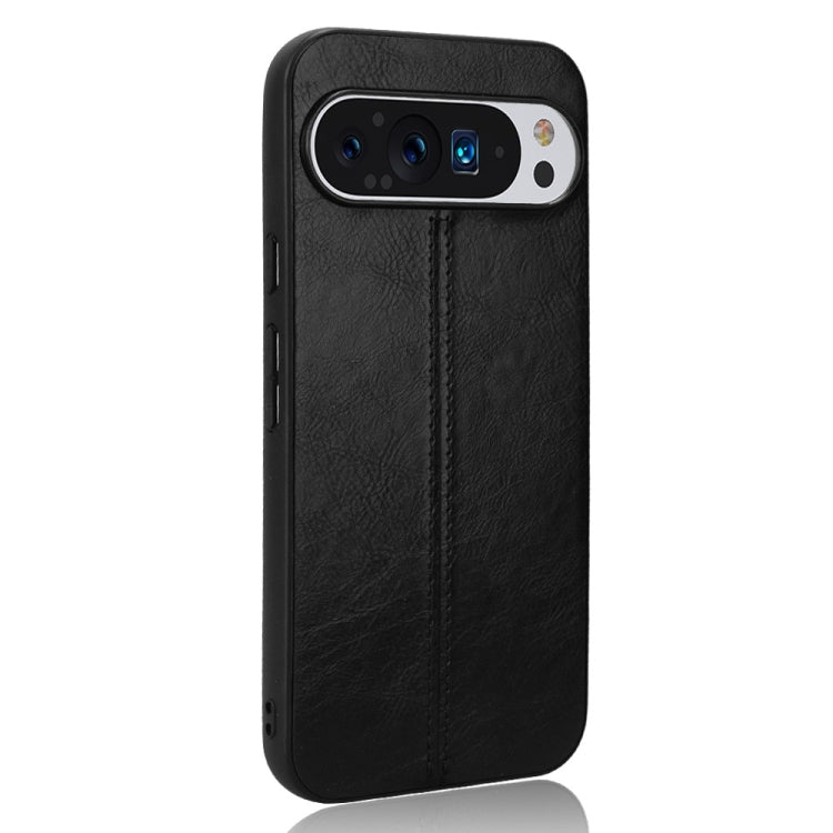 For Google Pixel 9 / Pixel 9 Pro Cow Pattern Sewing Back Cover Phone Case(Black) by buy2fix