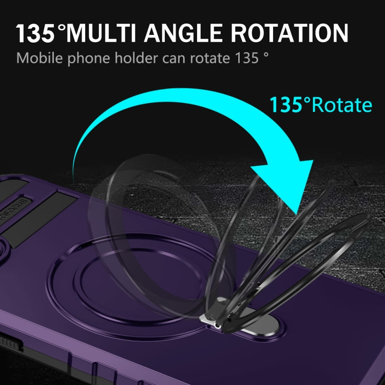 For iPhone 14 MagSafe Magnetic Holder Phone Case(Purple) by buy2fix