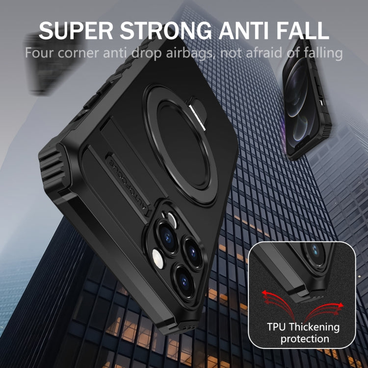 For iPhone 12 Pro MagSafe Magnetic Holder Phone Case(Black) by buy2fix