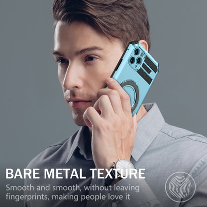 For iPhone 11 Pro Max MagSafe Magnetic Holder Phone Case(Light Blue) by buy2fix