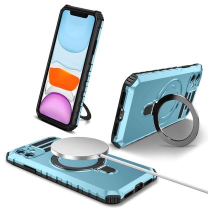 For iPhone 11 MagSafe Magnetic Holder Phone Case(Light Blue) by buy2fix