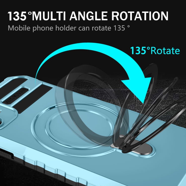 For iPhone 11 MagSafe Magnetic Holder Phone Case(Light Blue) by buy2fix