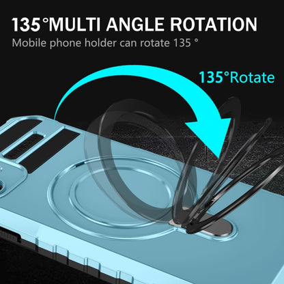 For iPhone 11 MagSafe Magnetic Holder Phone Case(Light Blue) by buy2fix