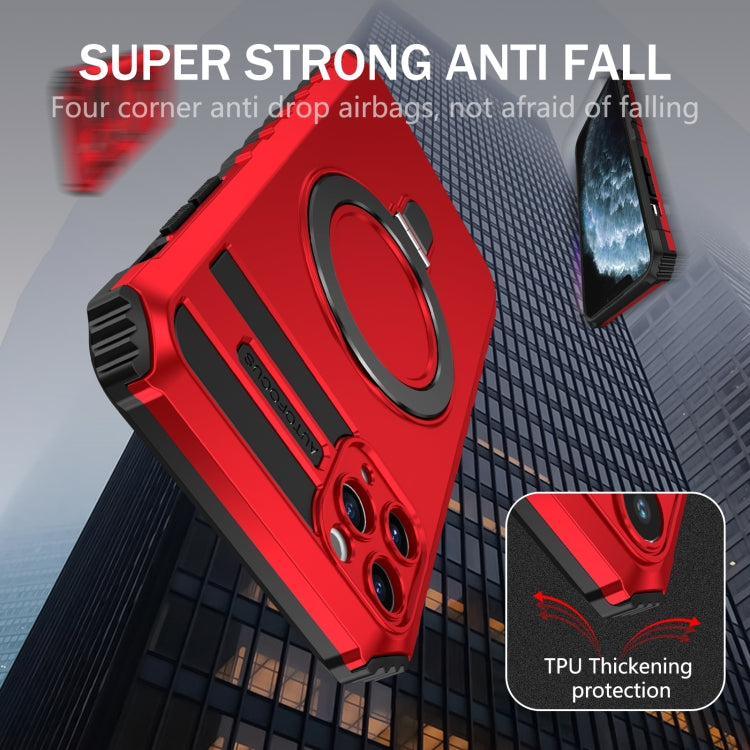 For iPhone 11 Pro MagSafe Magnetic Holder Phone Case(Red) by buy2fix