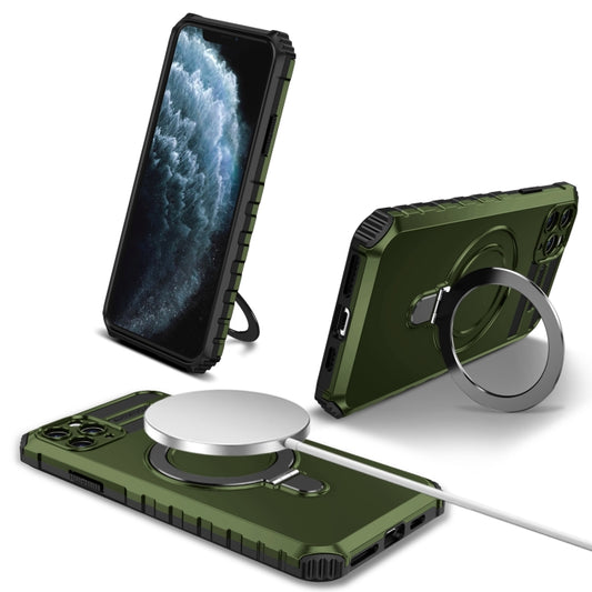 For iPhone 11 Pro MagSafe Magnetic Holder Phone Case(Green) by buy2fix