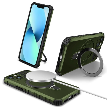 For iPhone 13 MagSafe Magnetic Holder Phone Case(Green) by buy2fix