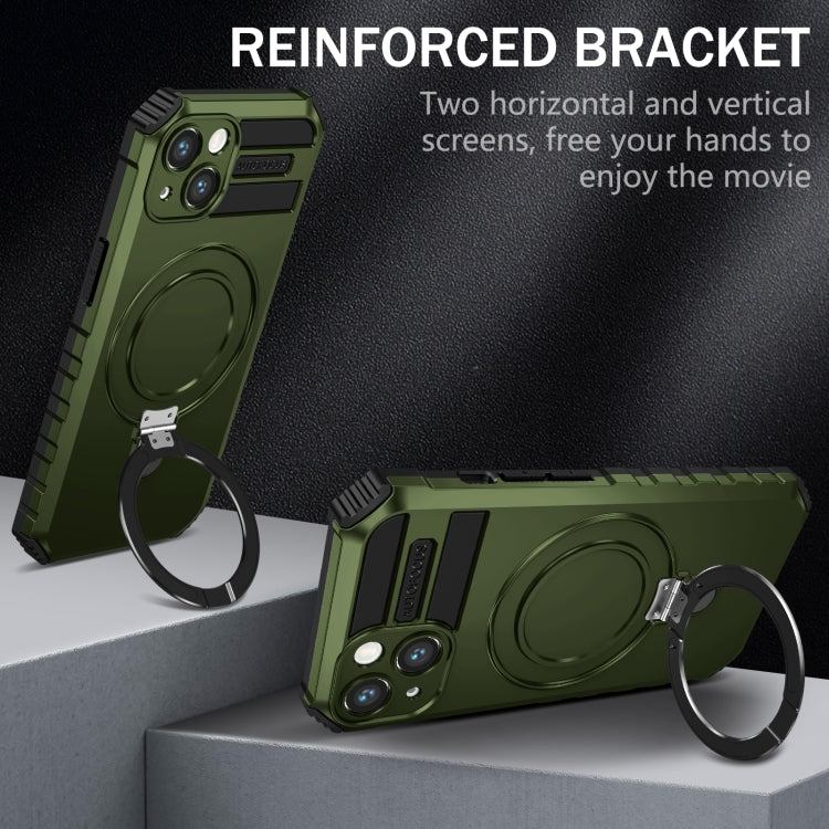 For iPhone 13 MagSafe Magnetic Holder Phone Case(Green) by buy2fix
