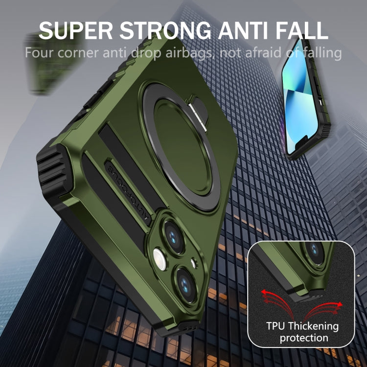 For iPhone 13 MagSafe Magnetic Holder Phone Case(Green) by buy2fix