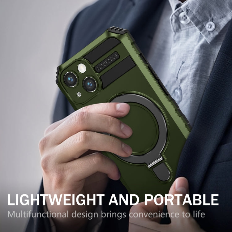 For iPhone 13 MagSafe Magnetic Holder Phone Case(Green) by buy2fix