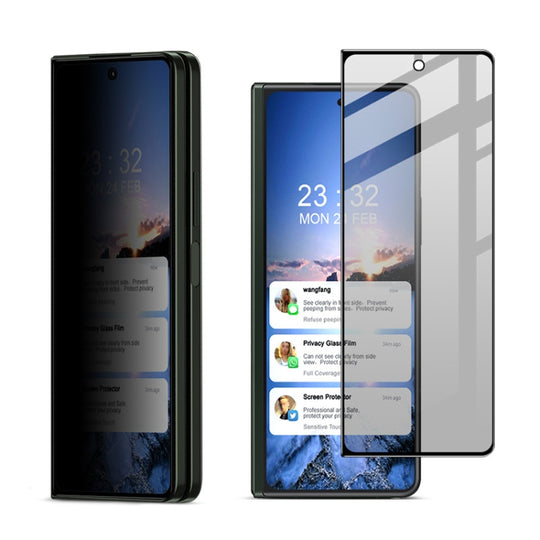 For Samsung Galaxy Z Fold5 5G imak HD Full Screen Privacy Tempered Glass Protective Film, Phone Case Edition