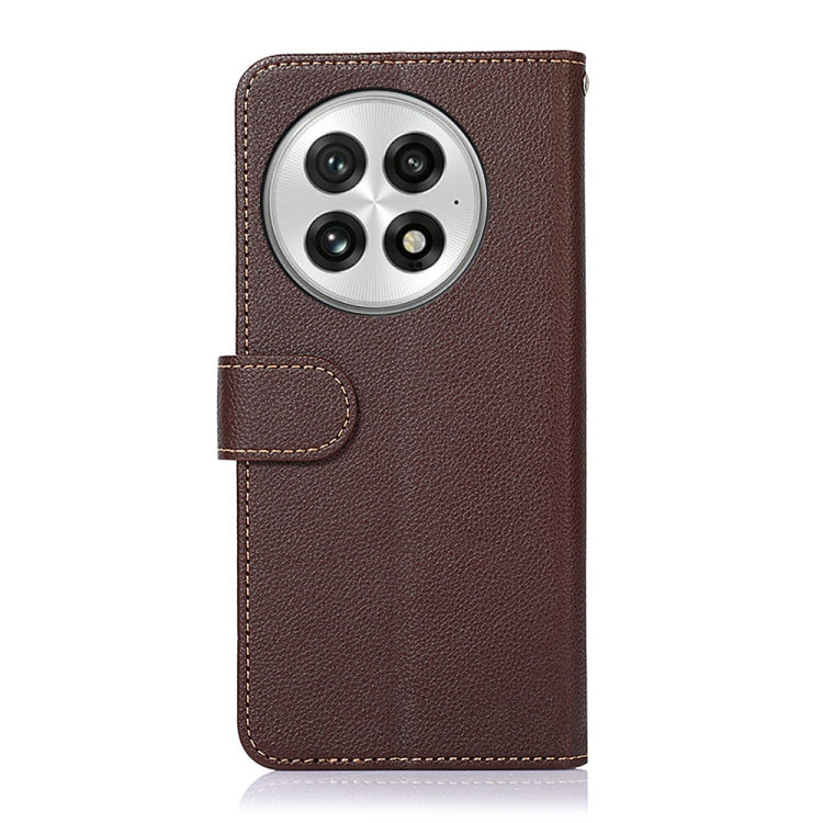 For OnePlus Nord 13 KHAZNEH Litchi Texture Leather RFID Phone Case(Brown) - OnePlus Cases by buy2fix | Online Shopping UK | buy2fix