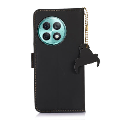 For OnePlus Ace 2 Pro Genuine Leather Magnetic RFID Leather Phone Case(Black) - OnePlus Cases by buy2fix | Online Shopping UK | buy2fix