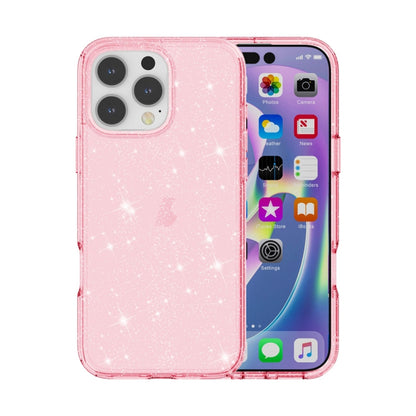 For iPhone 16 Pro Shockproof Terminator Glitter Powder Phone Case(Pink) by buy2fix