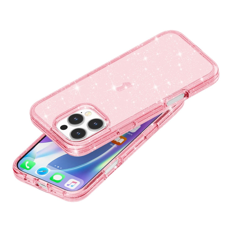 For iPhone 16 Pro Shockproof Terminator Glitter Powder Phone Case(Pink) by buy2fix