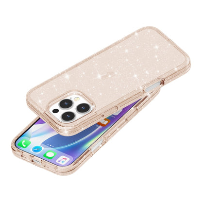For iPhone 16 Pro Shockproof Terminator Glitter Powder Phone Case(Gold) by buy2fix