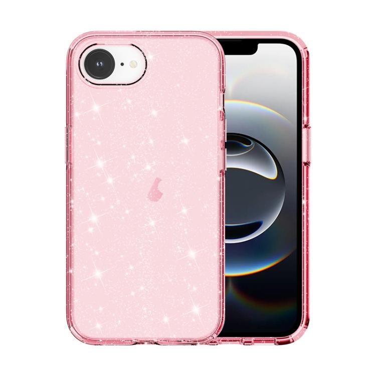 For iPhone 16e Shockproof Terminator Glitter Powder Phone Case(Pink) - iPhone 16e Cases by buy2fix | Online Shopping UK | buy2fix