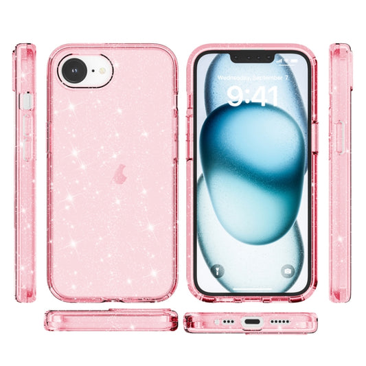 For iPhone 16e Shockproof Terminator Glitter Powder Phone Case(Pink) - iPhone 16e Cases by buy2fix | Online Shopping UK | buy2fix