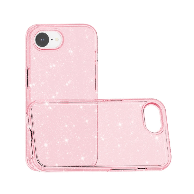 For iPhone 16e Shockproof Terminator Glitter Powder Phone Case(Pink) - iPhone 16e Cases by buy2fix | Online Shopping UK | buy2fix