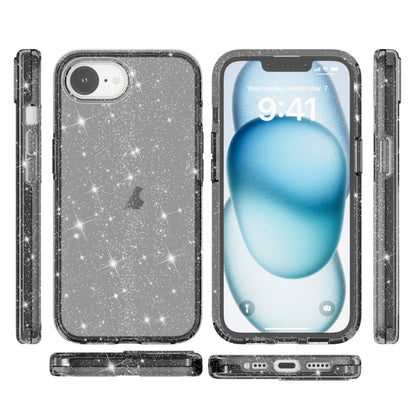 For iPhone 16e Shockproof Terminator Glitter Powder Phone Case(Black) - iPhone 16e Cases by buy2fix | Online Shopping UK | buy2fix