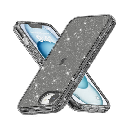 For iPhone 16e Shockproof Terminator Glitter Powder Phone Case(Black) - iPhone 16e Cases by buy2fix | Online Shopping UK | buy2fix
