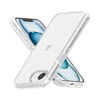 For iPhone 16e Shockproof Terminator Glitter Powder Phone Case(White) - iPhone 16e Cases by buy2fix | Online Shopping UK | buy2fix