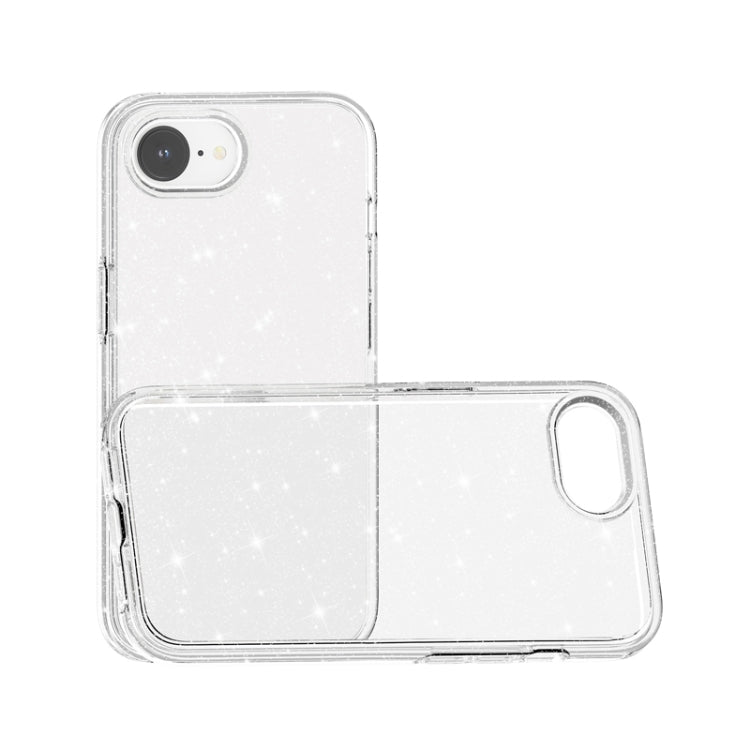 For iPhone 16e Shockproof Terminator Glitter Powder Phone Case(White) - iPhone 16e Cases by buy2fix | Online Shopping UK | buy2fix