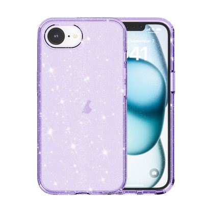 For iPhone 16e Shockproof Terminator Glitter Powder Phone Case(Purple) - iPhone 16e Cases by buy2fix | Online Shopping UK | buy2fix