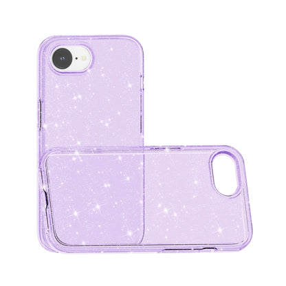 For iPhone 16e Shockproof Terminator Glitter Powder Phone Case(Purple) - iPhone 16e Cases by buy2fix | Online Shopping UK | buy2fix