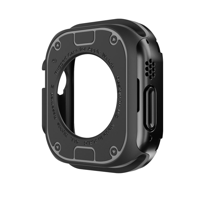 For Apple Watch Ultra 3 / 2 / 1 49mm 2-in-1 PC Hybrid TPU Armor Watch Case(Black) by buy2fix
