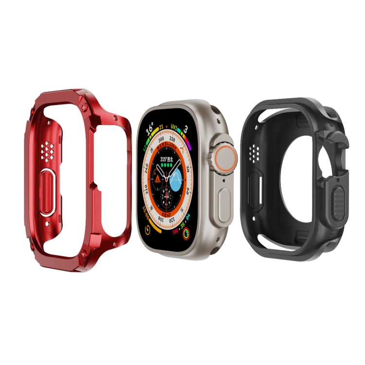For Apple Watch Ultra 3 / 2 / 1 49mm 2-in-1 PC Hybrid TPU Armor Watch Case(Red) by buy2fix