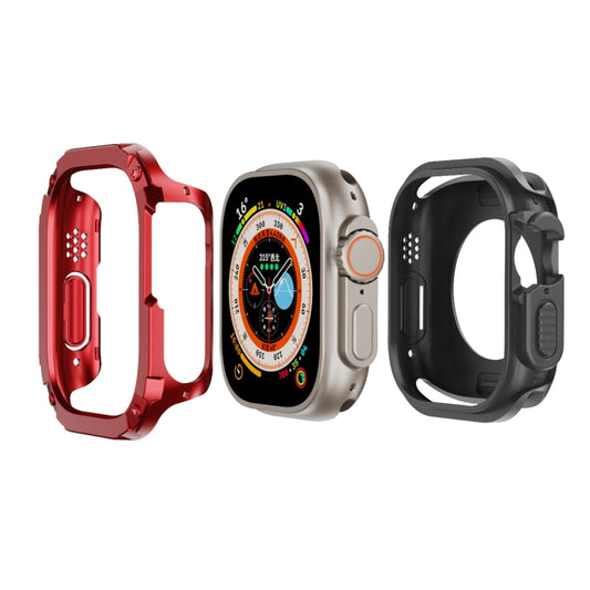 For Apple Watch Ultra 3 / 2 / 1 49mm 2-in-1 PC Hybrid TPU Armor Watch Case(Red) by buy2fix