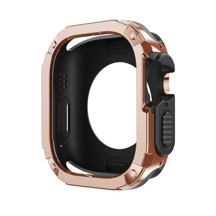 For Apple Watch Ultra 3 / 2 / 1 49mm 2-in-1 PC Hybrid TPU Armor Watch Case(Rose Gold) by buy2fix