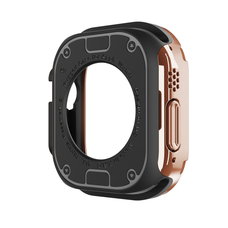 For Apple Watch Ultra 3 / 2 / 1 49mm 2-in-1 PC Hybrid TPU Armor Watch Case(Rose Gold) by buy2fix