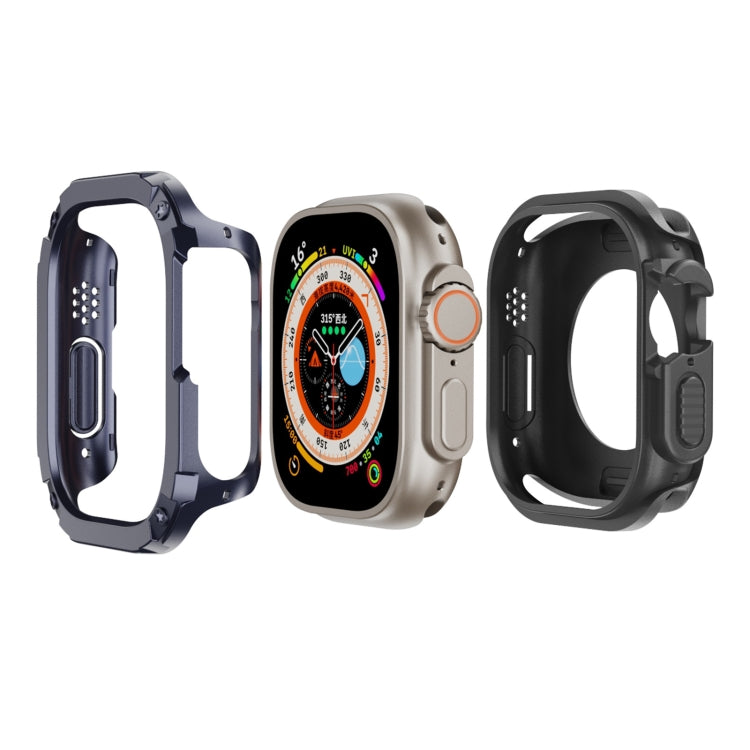For Apple Watch Ultra 3 / 2 / 1 49mm 2-in-1 PC Hybrid TPU Armor Watch Case(Midnight Blue) by buy2fix