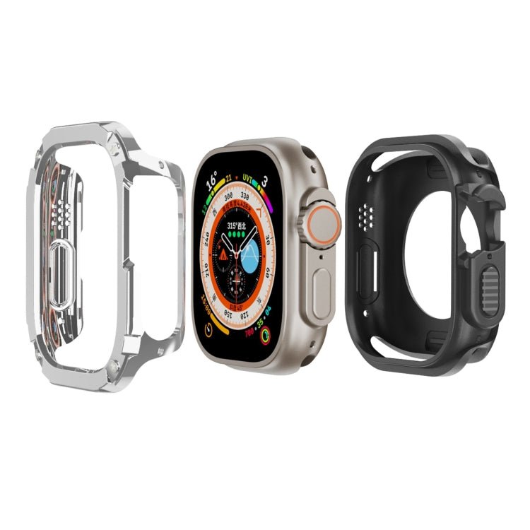 For Apple Watch Ultra 3 / 2 / 1 49mm 2-in-1 PC Hybrid TPU Armor Watch Case(Silver Gray) by buy2fix