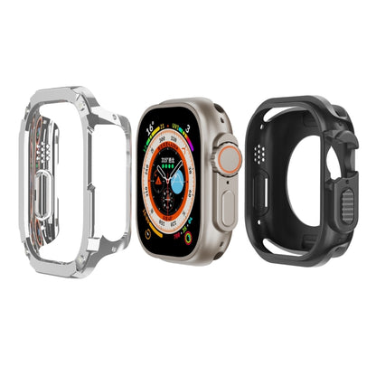 For Apple Watch Ultra 3 / 2 / 1 49mm 2-in-1 PC Hybrid TPU Armor Watch Case(Silver Gray) by buy2fix
