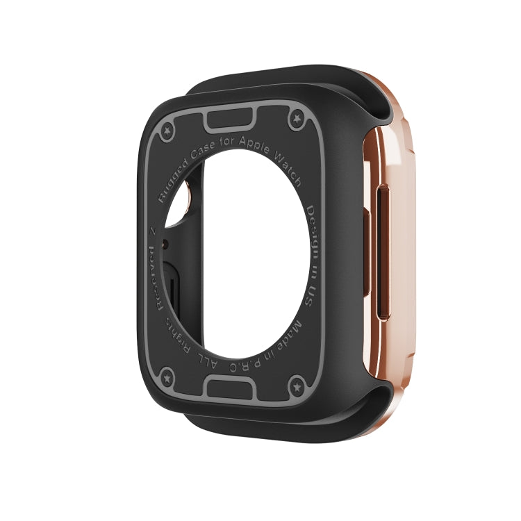 For Apple Watch Series 9 / 8 / 7 45mm 2-in-1 PC Hybrid TPU Armor Watch Case(Rose Gold) by buy2fix
