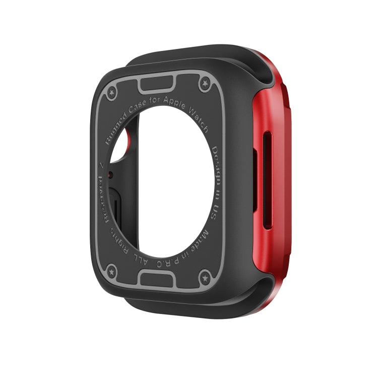 For Apple Watch Series 9 / 8 / 7 41mm 2-in-1 PC Hybrid TPU Armor Watch Case(Red) by buy2fix