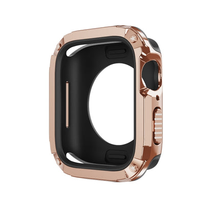 For Apple Watch Series 9 / 8 / 7 41mm 2-in-1 PC Hybrid TPU Armor Watch Case(Rose Gold) by buy2fix