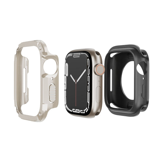 For Apple Watch Series 6 / 5 / 4 / SE 40mm 2-in-1 PC Hybrid TPU Armor Watch Case(Starlight) by buy2fix