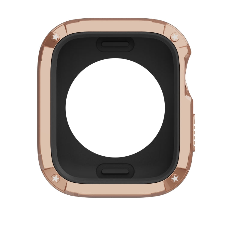 For Apple Watch Series 6 / 5 / 4 / SE 44mm 2-in-1 PC Hybrid TPU Armor Watch Case(Rose Gold) by buy2fix