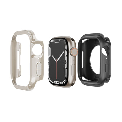 For Apple Watch Series 6 / 5 / 4 / SE 44mm 2-in-1 PC Hybrid TPU Armor Watch Case(Starlight) by buy2fix