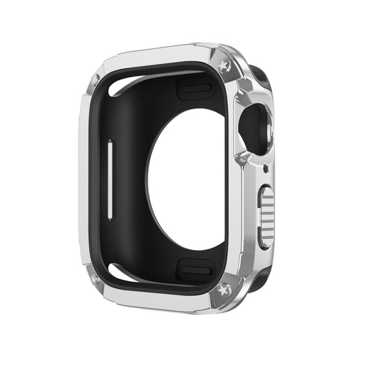 For Apple Watch Series 6 / 5 / 4 / SE 44mm 2-in-1 PC Hybrid TPU Armor Watch Case(Silver Gray) by buy2fix