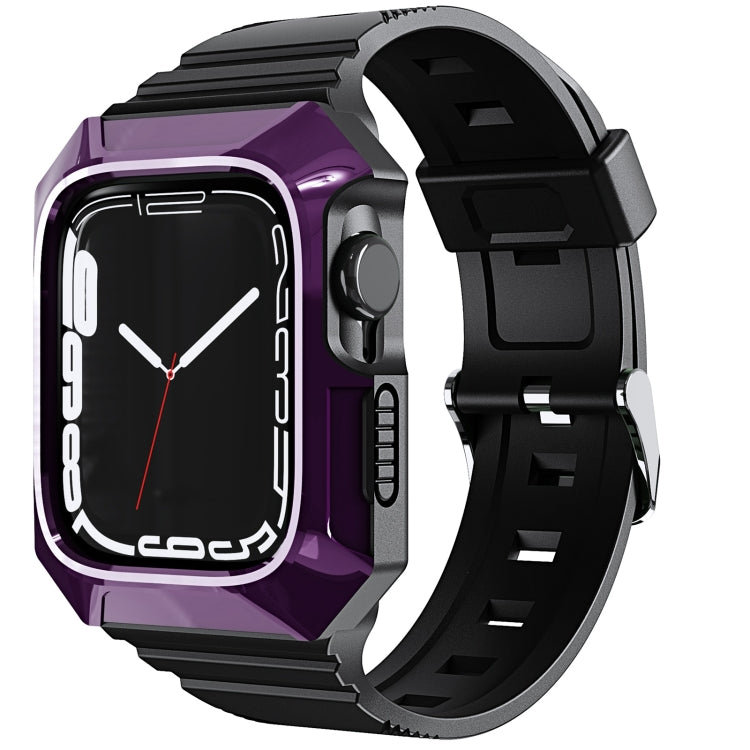 For Apple Watch Ultra 3 / 2 49mm PC Rugged Case Integrated TPU Watch Band(Purple) by buy2fix