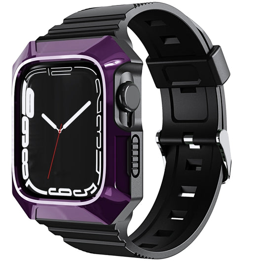 For Apple Watch Ultra 3 / 2 49mm PC Rugged Case Integrated TPU Watch Band(Purple) by buy2fix